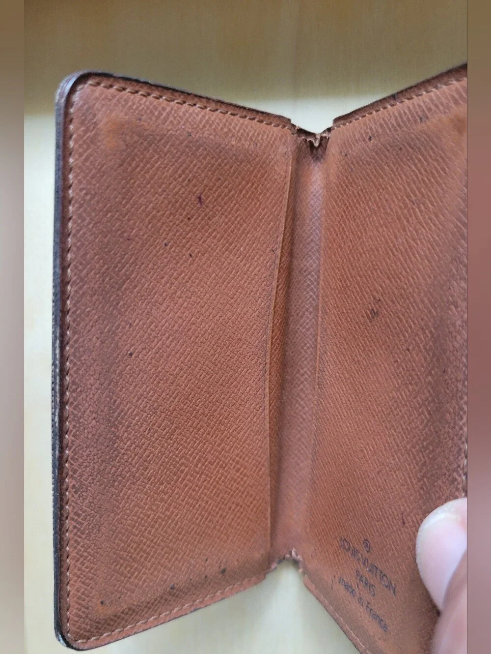 Louis Vuitton Dark Brown Card Holder Tan Interior Bifold LV